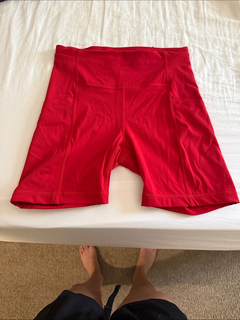 lululemon athletica Red High-Rise Bike Shorts
